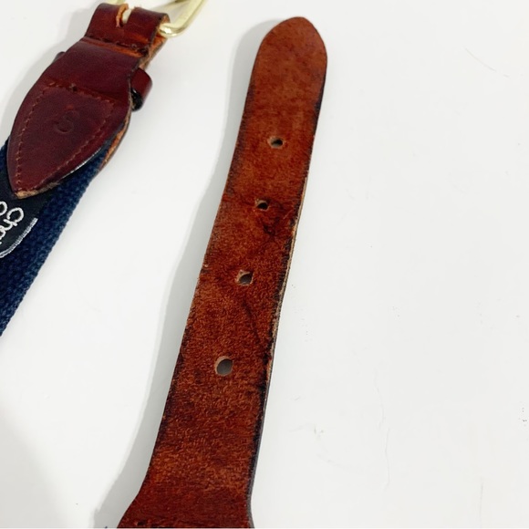 Chatham T Company Leather and Anchor / Stripes  Printed on Cotton Canvas Belt ⚓️ - Picture 6 of 10